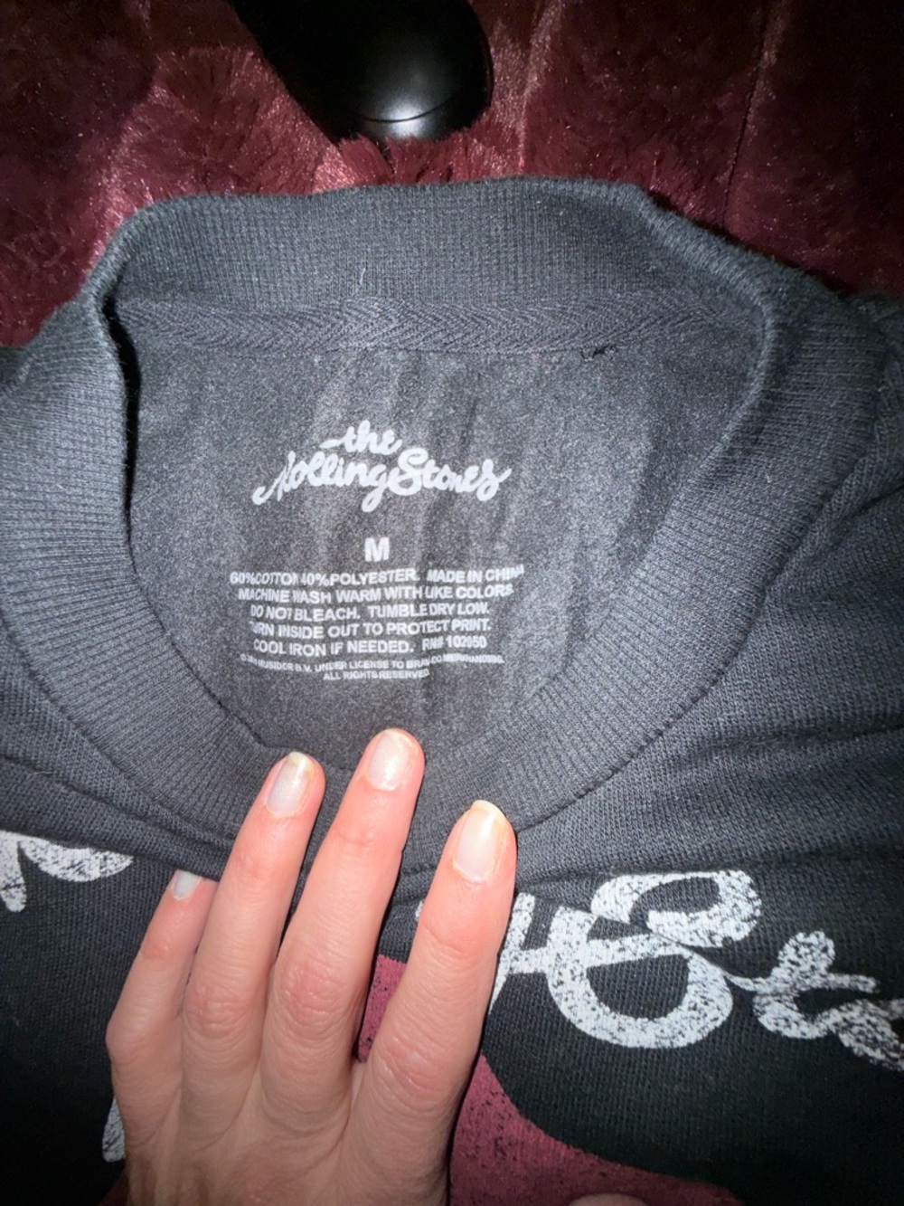 The Rolling Stones Christmas Black Graphic Tee with White Print - Picture 2 of 2